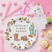 Cowboy Wild West 1e Rodeo verjaardagsfeestje Papieren Bordje (Feest)