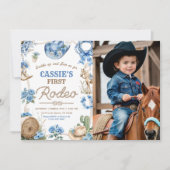 Cowboy Wild West 1st Rodeo Ranch Birthday Party Kaart (Voorkant)