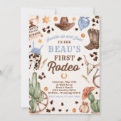 Cowboy Wild West 1st Rodeo Ranch Birthday Party Kaart (Voorkant)
