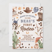 Cowboy Wild West 1st Rodeo Ranch Birthday Party Kaart (Voorkant)