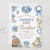 Cowboy Wild West 1st Rodeo Ranch Birthday Party Kaart (Voorkant)
