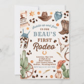 Cowboy Wild West 1st Rodeo Ranch Birthday Party Kaart (Voorkant)