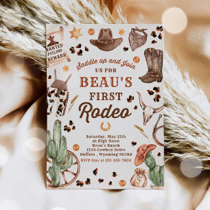 Cowboy Wild West 1st Rodeo Ranch Birthday Party Kaart