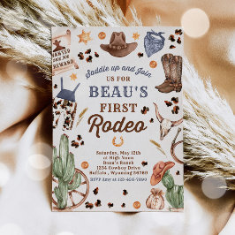 Cowboy Wild West 1st Rodeo Ranch Birthday Party Kaart