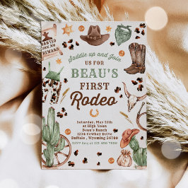 Cowboy Wild West 1st Rodeo Ranch Birthday Party Kaart