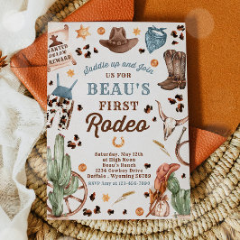 Cowboy Wild West 1st Rodeo Ranch Birthday Party Kaart