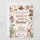 Cowboy Wild West 1st Rodeo Ranch Birthday Party Kaart (Voorkant)
