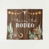 Cowboy Wild West 1st Rodeo Ranch Birthday Party Wandkleed (Voorkant (horizontaal))