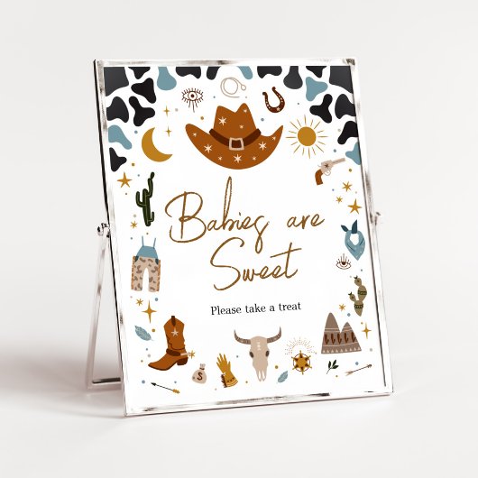 Cowboy Wild West Baby shower Baby's zijn zoet Poster