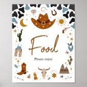 Cowboy Wild West Baby shower Eten Poster (Voorkant)