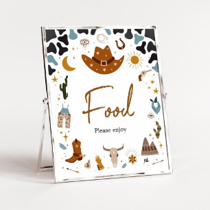 Cowboy Wild West Baby shower Eten Poster