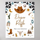Cowboy Wild West Baby shower Luier Raffle Poster (Voorkant)
