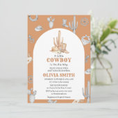 Cowboy Wild West Baby shower Uitnodiging Sjabloon (Staand voorkant)