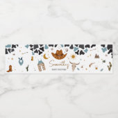 Cowboy Wild West Baby Shower Waterfles Etiket (Enkel label)