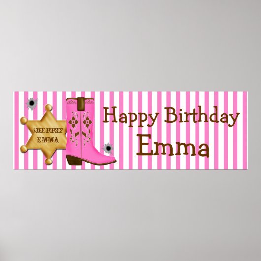 Cowboy Wild West Banner Poster (Voorkant)