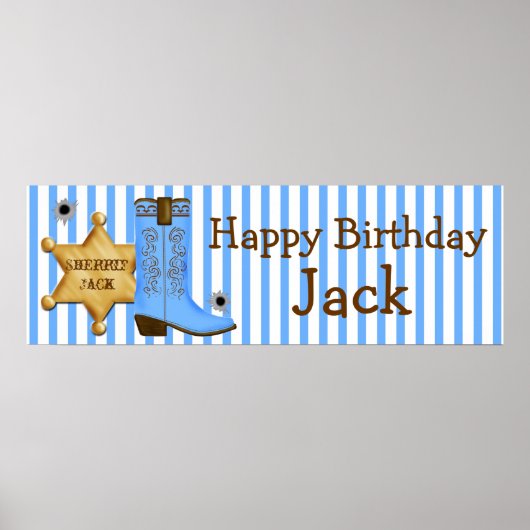 Cowboy Wild West Banner Poster (Voorkant)