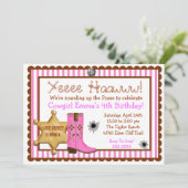 Cowboy Wild West Birthday-uitnodigingen Kaart (Staand voorkant)