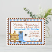 Cowboy Wild West Birthday-uitnodigingen Kaart (Staand voorkant)