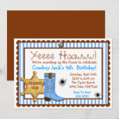 Cowboy Wild West Birthday-uitnodigingen Kaart (Voorkant / Achterkant)