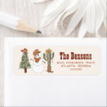 Cowboy Wild West Christmas Retouradreslabel Etiket<br><div class="desc">Dit is een cowboy kerst retour adres label sjabloon met een western ontwerp. De enige elementen die niet bewerkbaar zijn, zijn de kleuren van de waterverf-elementen // Voor meer vakantiekaartopties, zoek "JESSIE" in de winkel van Oprecht Door Nicole Zazzle. * Als u van dit ontwerp houdt maar het niet beschikbaar...</div>
