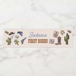 Cowboy Wild West eerste Rodeo Boy Verjaardag Waterfles Etiket