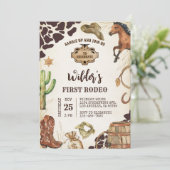 Cowboy Wild West eerste rodeo verjaardag Kaart (Staand voorkant)