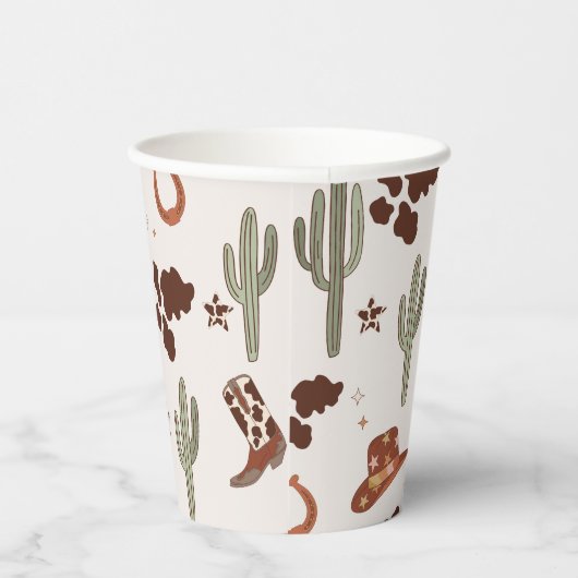 Cowboy Wild west Eerste rodeo verjaardagsfeestje Papieren Bekers (Rechts)