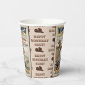 Cowboy Wild West Naam toevoegen Verjaardagsfeest Papieren Bekers (Links)