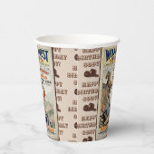 Cowboy Wild West Naam toevoegen Verjaardagsfeest Papieren Bekers (Rechts)