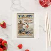 Cowboy Wild West Naam toevoegen Verjaardagsfeest Servet (Insitu)