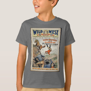 Cowboy Wild West personaliseert NAAM en tekstblokk T-shirt