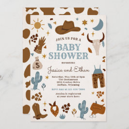 Cowboy Wild West Rodeo Ranch Baby shower Kaart