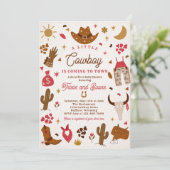 Cowboy Wild West Rodeo Ranch Baby shower Kaart (Staand voorkant)