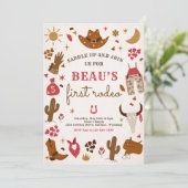 Cowboy Wild West Rodeo Ranch Birthday Party Kaart (Staand voorkant)