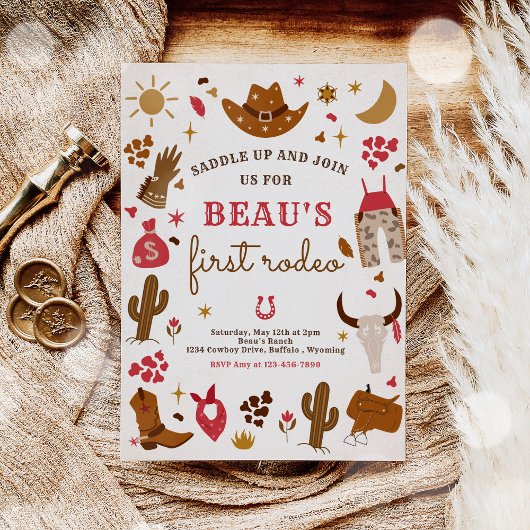 Cowboy Wild West Rodeo Ranch Birthday Party Kaart