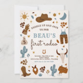 Cowboy Wild West Rodeo Ranch Birthday Party Kaart (Voorkant)