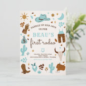 Cowboy Wild West Rodeo Ranch Birthday Party Kaart (Staand voorkant)