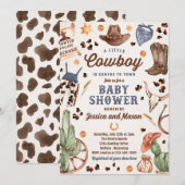 Cowboy Wild West Rodeo Ranch Boy Baby shower Kaart (Voorkant / Achterkant)