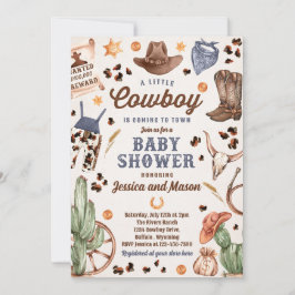 Cowboy Wild West Rodeo Ranch Boy Baby shower Kaart