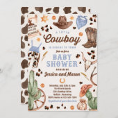 Cowboy Wild West Rodeo Ranch Boy Baby shower Kaart (Voorkant / Achterkant)