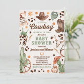 Cowboy Wild West Rodeo Ranch Boy Baby shower Kaart (Staand voorkant)