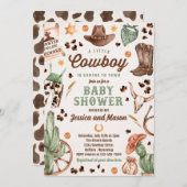 Cowboy Wild West Rodeo Ranch Boy Baby shower Kaart (Voorkant / Achterkant)
