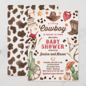 Cowboy Wild West Rodeo Ranch Boy Baby shower Kaart (Voorkant / Achterkant)