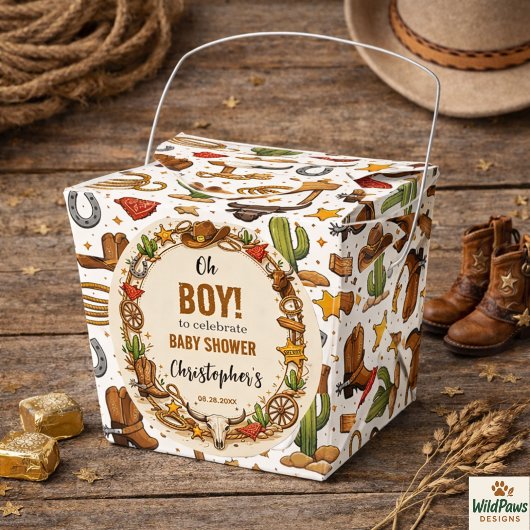 Cowboy Wild West Rodeo Ranch | Rustic Western Baby Bedankdoosjes
