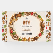 Cowboy Wild West Rodeo Ranch | Rustieke Westerse B Spandoek (Horizontaal)