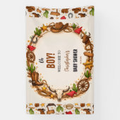 Cowboy Wild West Rodeo Ranch | Rustieke Westerse B Spandoek (Verticaal)