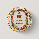 Cowboy Wild West Rodeo Ranch | Rustische Westerse  Ronde Button 3,2 Cm (Voorkant)