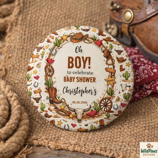 Cowboy Wild West Rodeo Ranch | Rustische Westerse  Ronde Button 3,2 Cm