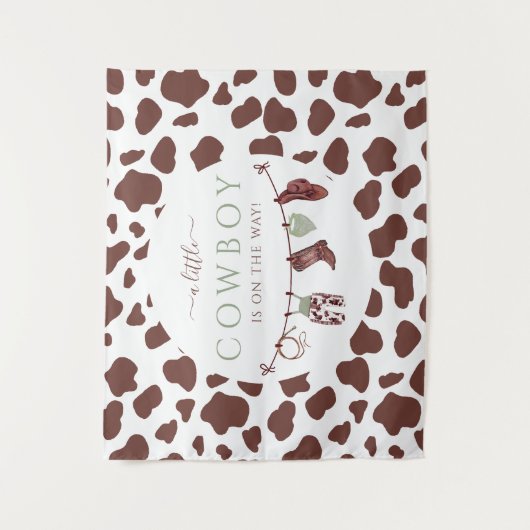 Cowboy Wild West rodeo salie groene baby shower Wandkleed (Voorkant)