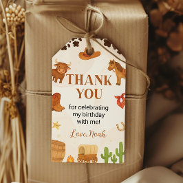 Cowboy Wild West Rodeo Verjaardag Bedankt Cadeaulabel